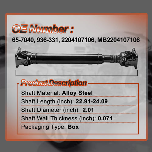 65-7040 Front Complete Drive Shaft Prop Shaft Driveshaft Assembly [AWD]