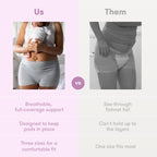 8 Count Frida Mom Women's Postpartum Underwear, Disposable Boyshort Underwear,