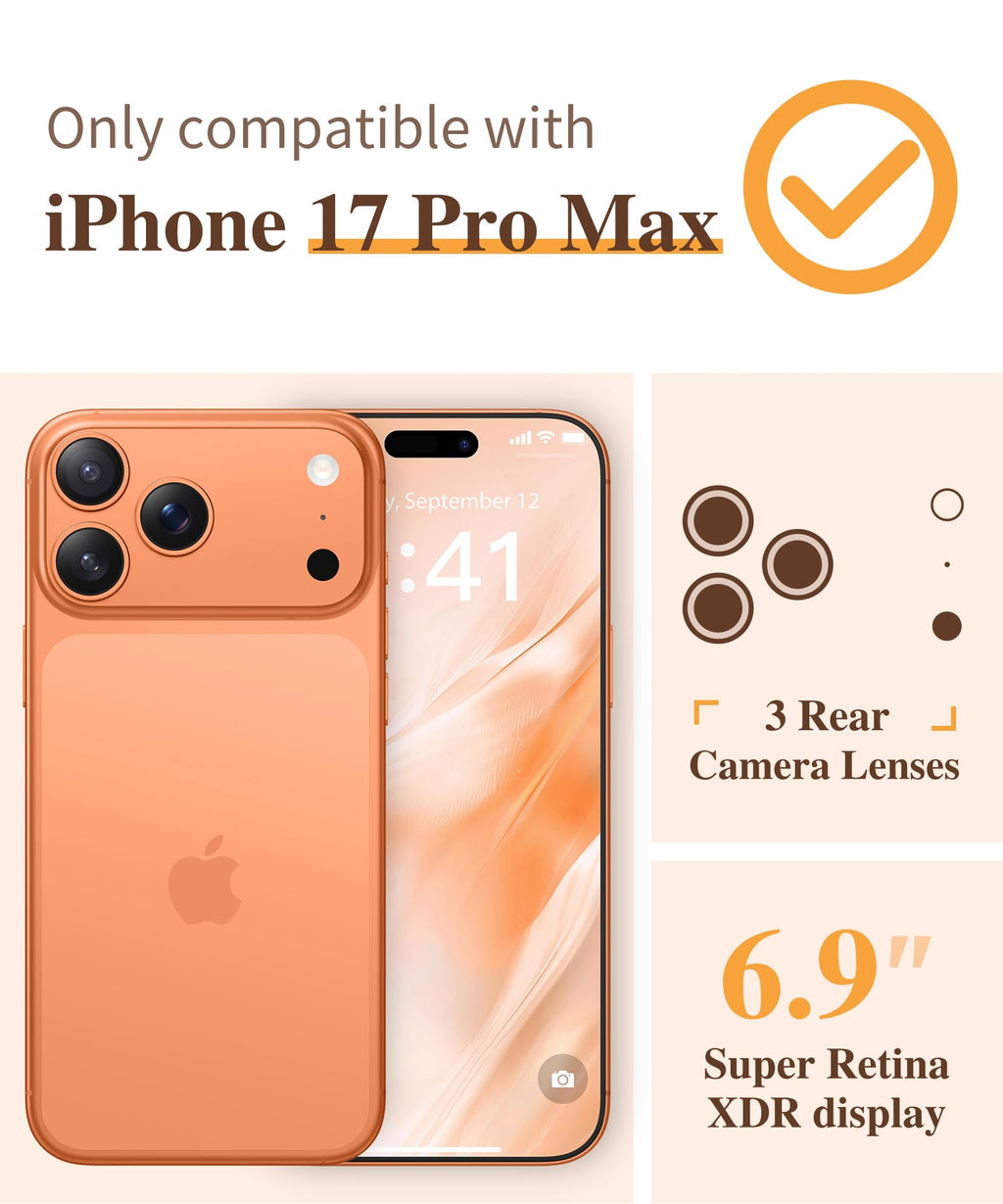GVIEWIN for iPhone 17 Pro Max Case with Screen Protector, Upgraded [Full Camera