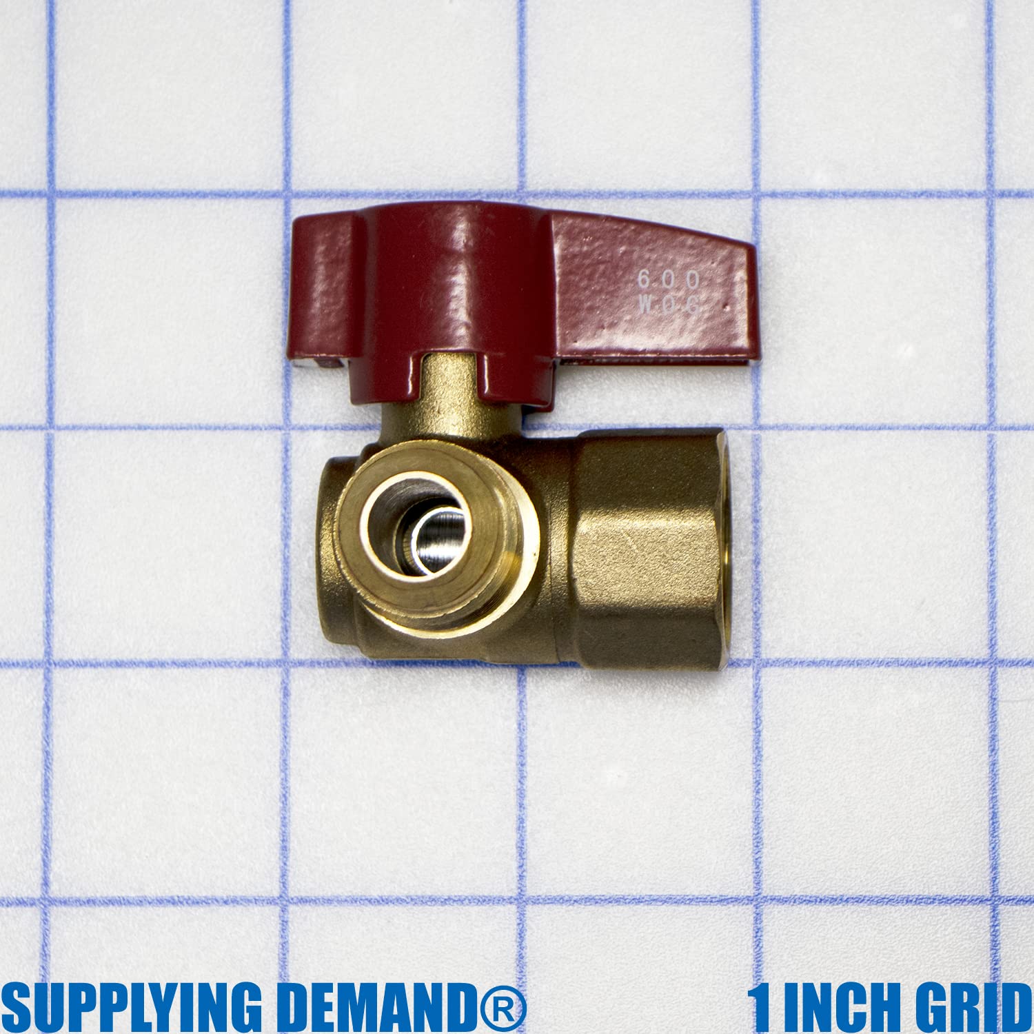 Supplying Demand 01-480G Gas Connector Shut-off Angle Valve 1/2 Inch OD Flare x 1/2 Inch FIP