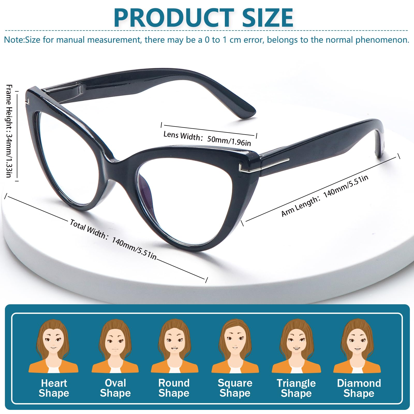 BONCAMOR 6 Pack Fashion Cat Eye Reading Glasses for Women Blue Light Blocking