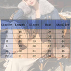 Women Cropped Denim Jacket Removable Faux Fur Collar Shaggy Soft Coat Black S