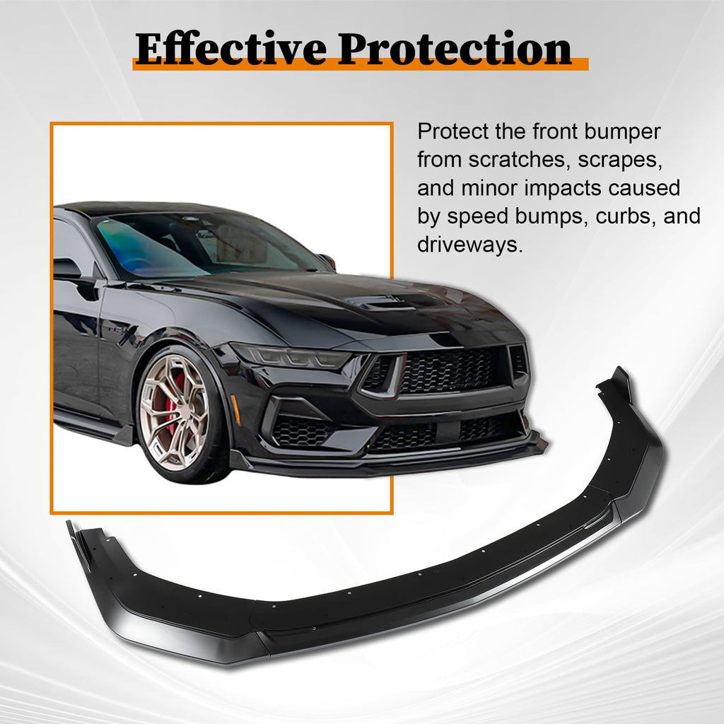 Front Lip for Ford Mustang GT EcoBoost 2024-2026 Front Bumper Lip Splitter Matte