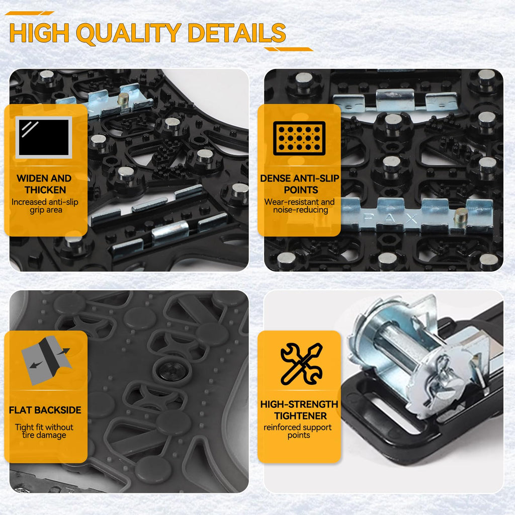 AUTOXBERT Upgraded Tire Snow Chains for Cars, Anti-Slip TPU Snow Chains