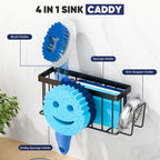 MURLONG Sponge Holder for Kitchen Sink,Sink Caddy Smiley Face,4-in-1 Sponge