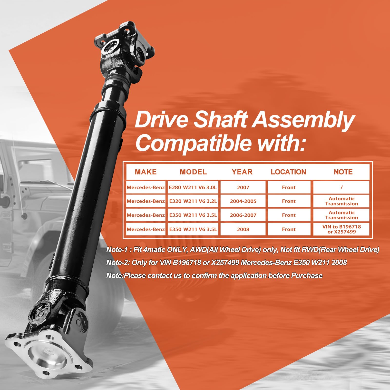 65-7040 Front Complete Drive Shaft Prop Shaft Driveshaft Assembly [AWD]