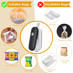 FEPPO Mini Bag Sealer, 2 in 1 Heat Sealer with Cutter, Portable Resealer Machine
