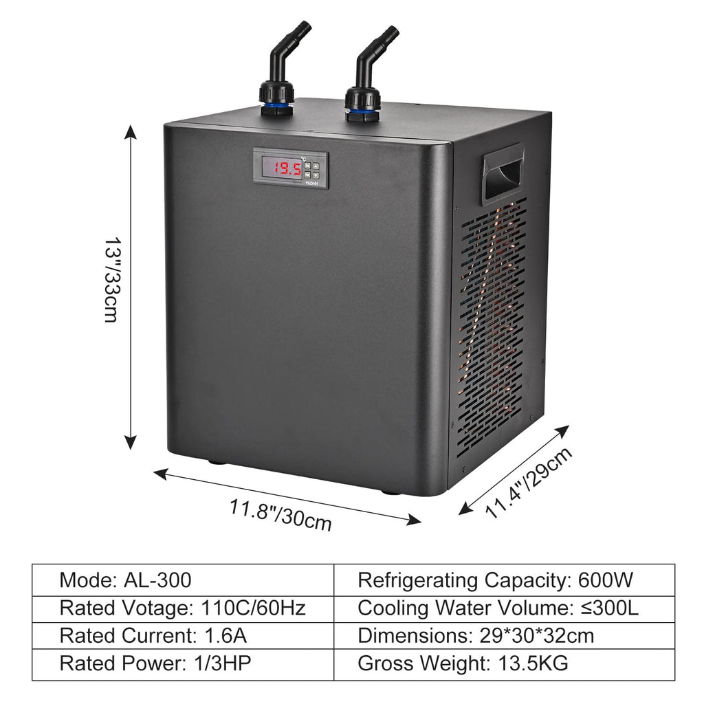 1/3HP Aquarium Chiller 79 Gal 300L Fish Tank Water Cooler Hydroponics