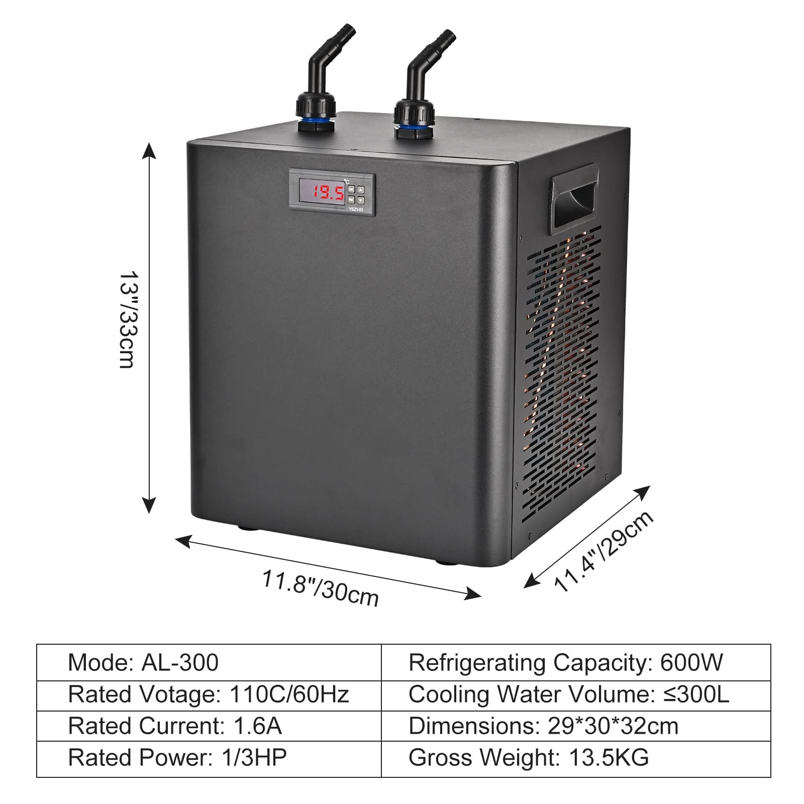 1/3HP Aquarium Chiller 79 Gal 300L Fish Tank Water Cooler Hydroponics
