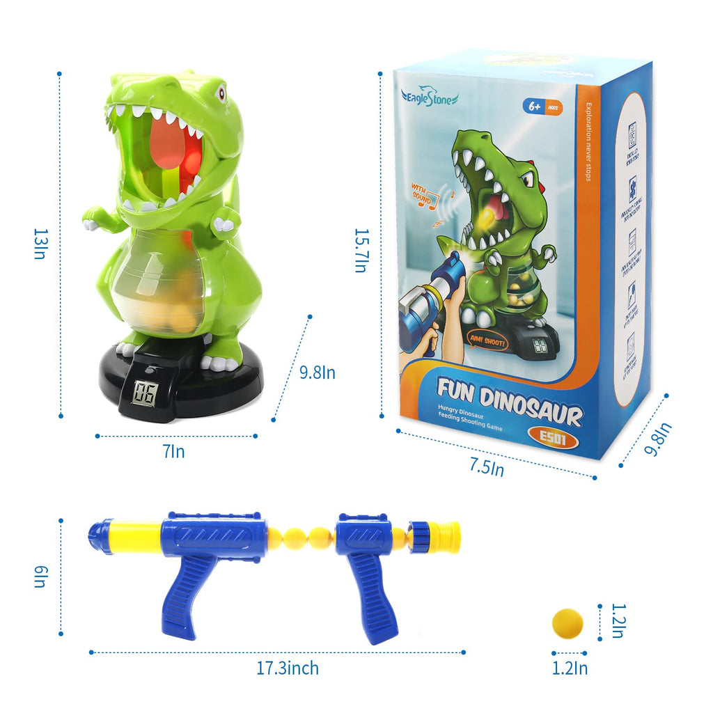 EagleStone Dinosaur Shooting Toy Target Game for Kids with Foam Balls LCD Score