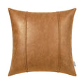 BRAWARM Tan Leather Throw Pillow Covers 22 X 22 Inches - Faux Leather Pillow