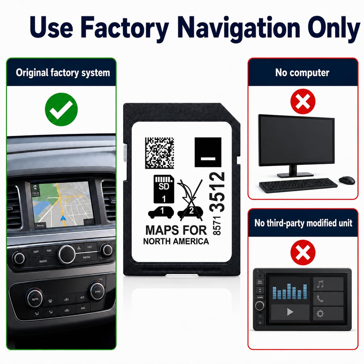 Premium 2026 Navigation SD Card Update, Latest Map for 2019-2023 GM Vehicles with Chevrolet, GMC,Buick, Cadillac, USA/CAN/MEX, Part 8571 3512 (10 Year Warranty)