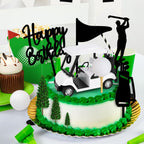 21 Pack Golf Cake Decorations Set with Golf Cart Toy Flag Golf Ball Green Tree,