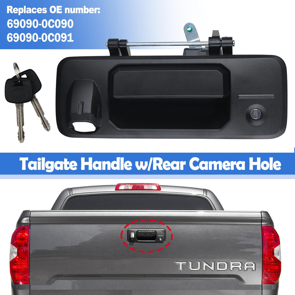 Osompar Tailgate Liftgate Latch Handle w/Key Lock Cylinder Compatible with