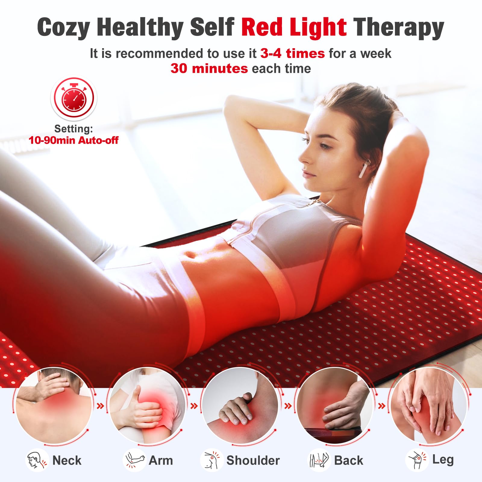 Red Light Therapy for Body, 660nm 850nm Infrared Light Therapy Pad, Wearable