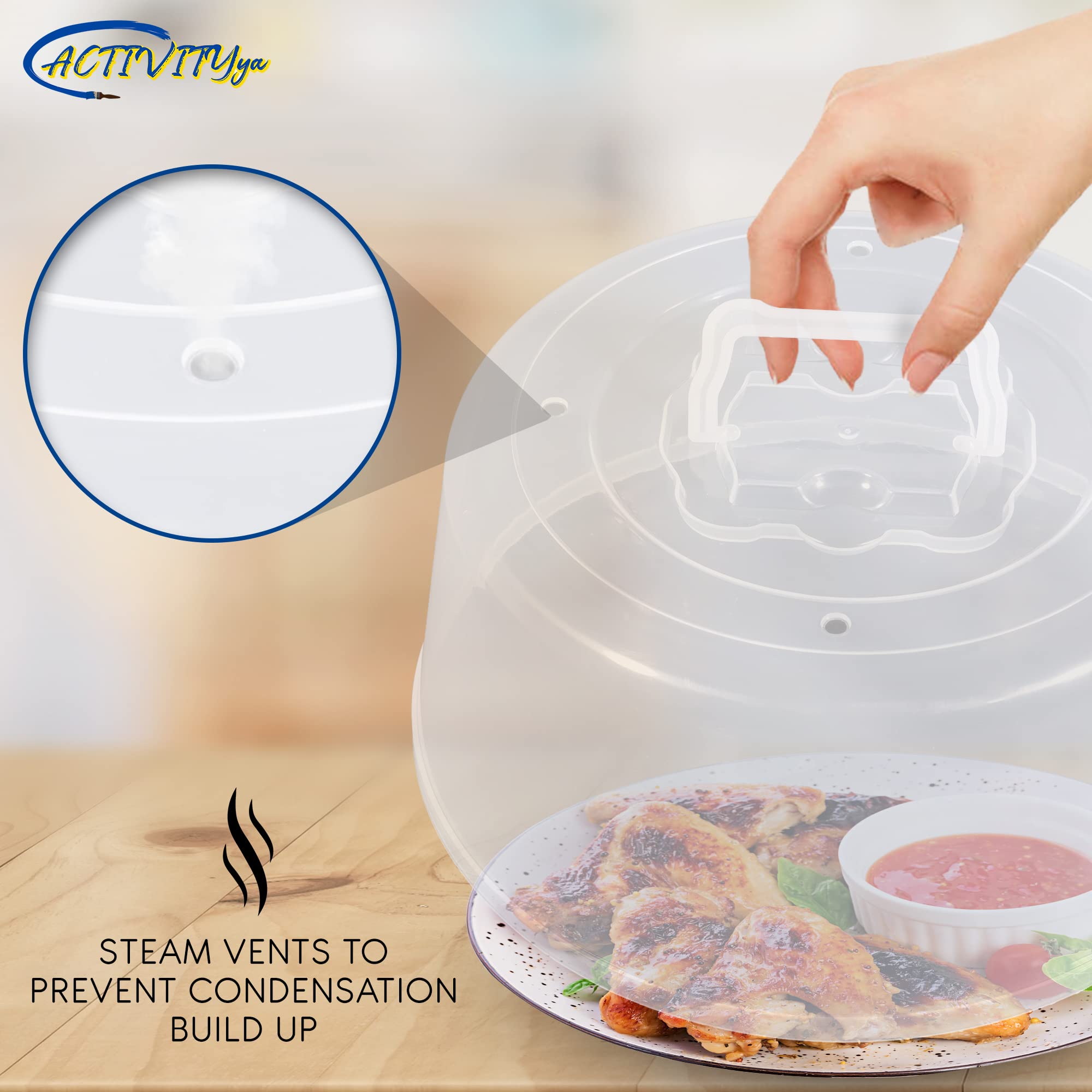 Large Microwave Cover for Food - Splatter Guard Lid - Cake Stand Cover - Size