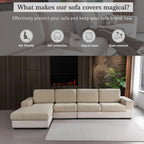 Stretch Sofa Couch Cover Washable Anti Slip Furniture Protector Light Brown