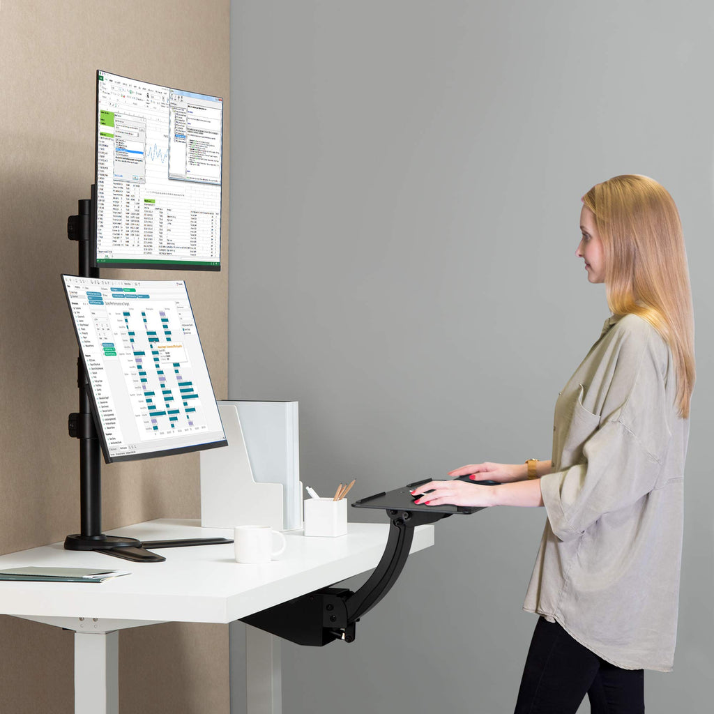 AVLT 34" Vertical Ultrawide Monitor Mount Stand Two Stacked 26.5 lbs Screens on
