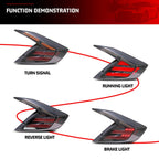 New Accessory Compatible with Honda Civic 2016-2021 Sedan 10th Gen Full LED Tail Lights with Sequential Turn Signal Dynamic Animation Rear Lamps Assembly (Not Fit Hatchback Coupe) (Black)