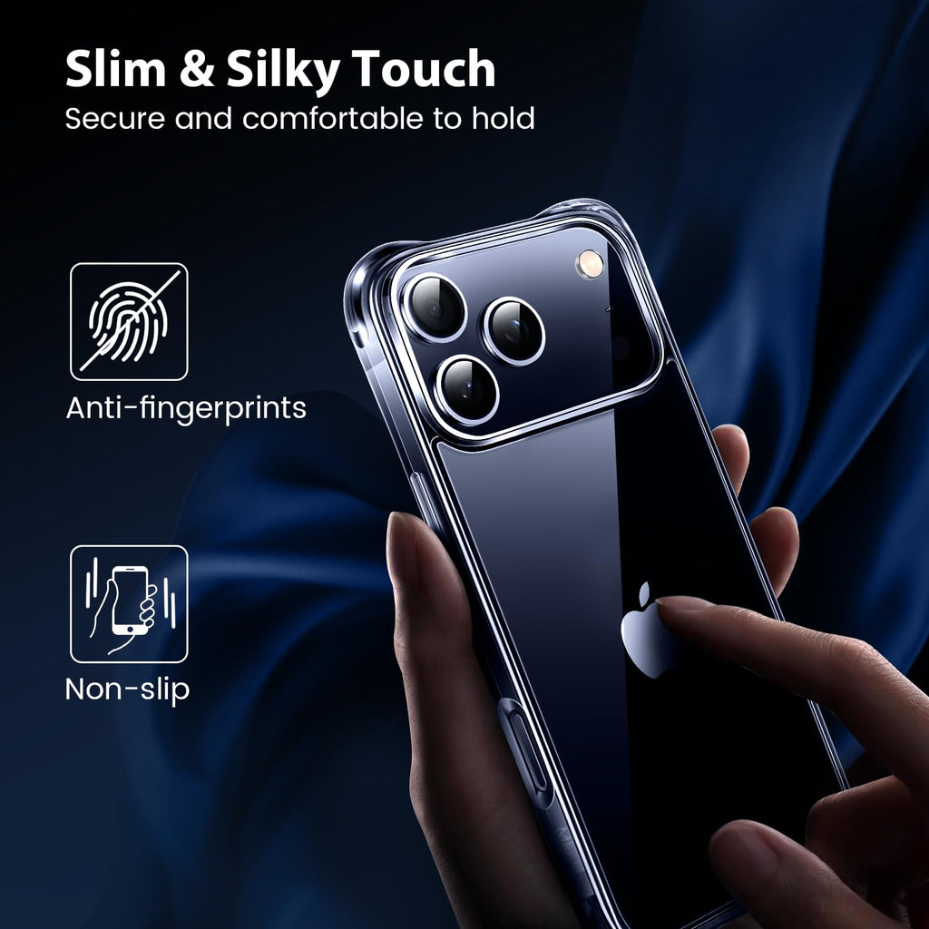 Mkeke Clear iPhone 17 Pro Case Shockproof Military Grade Drop Protection 6.3
