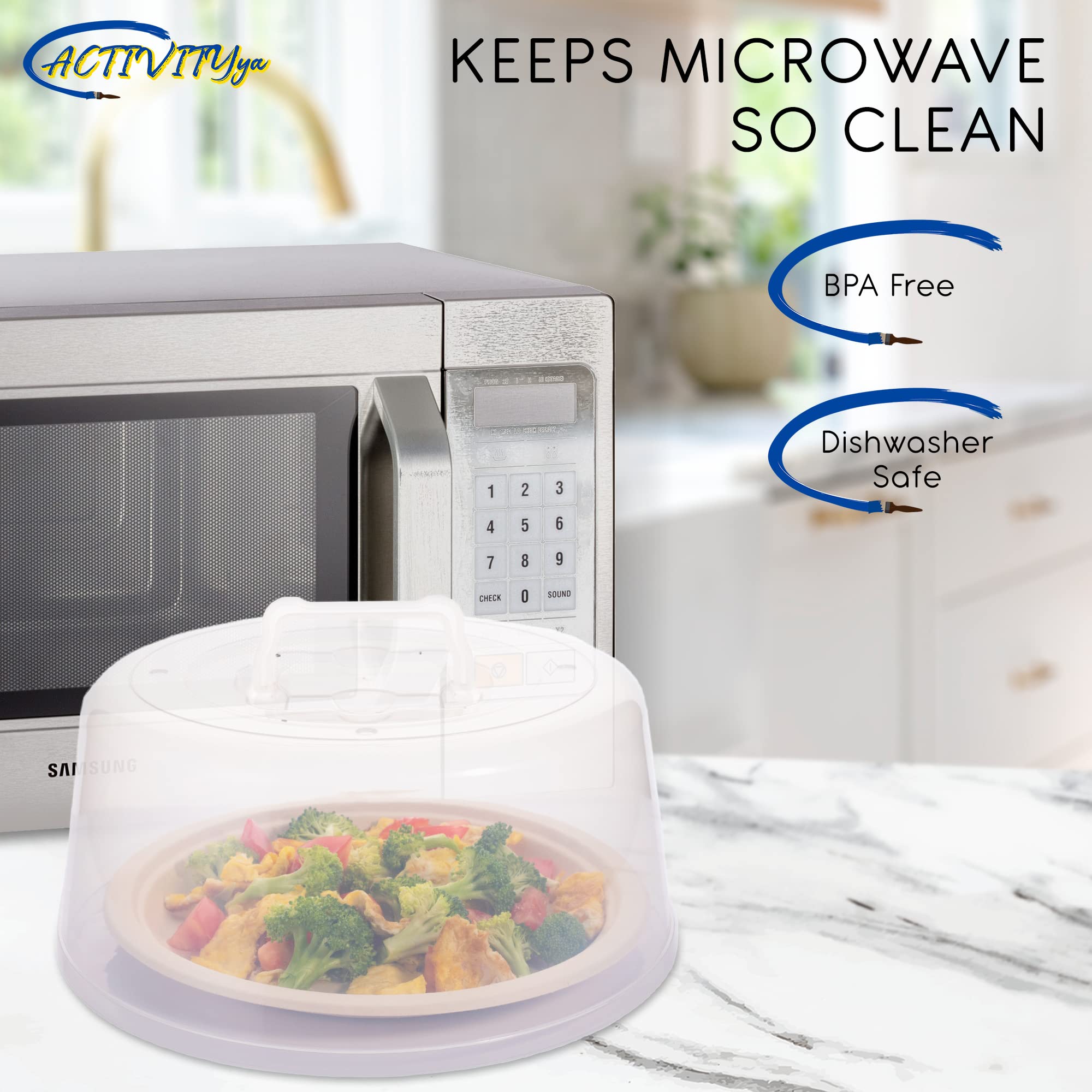 Large Microwave Cover for Food - Splatter Guard Lid - Cake Stand Cover - Size