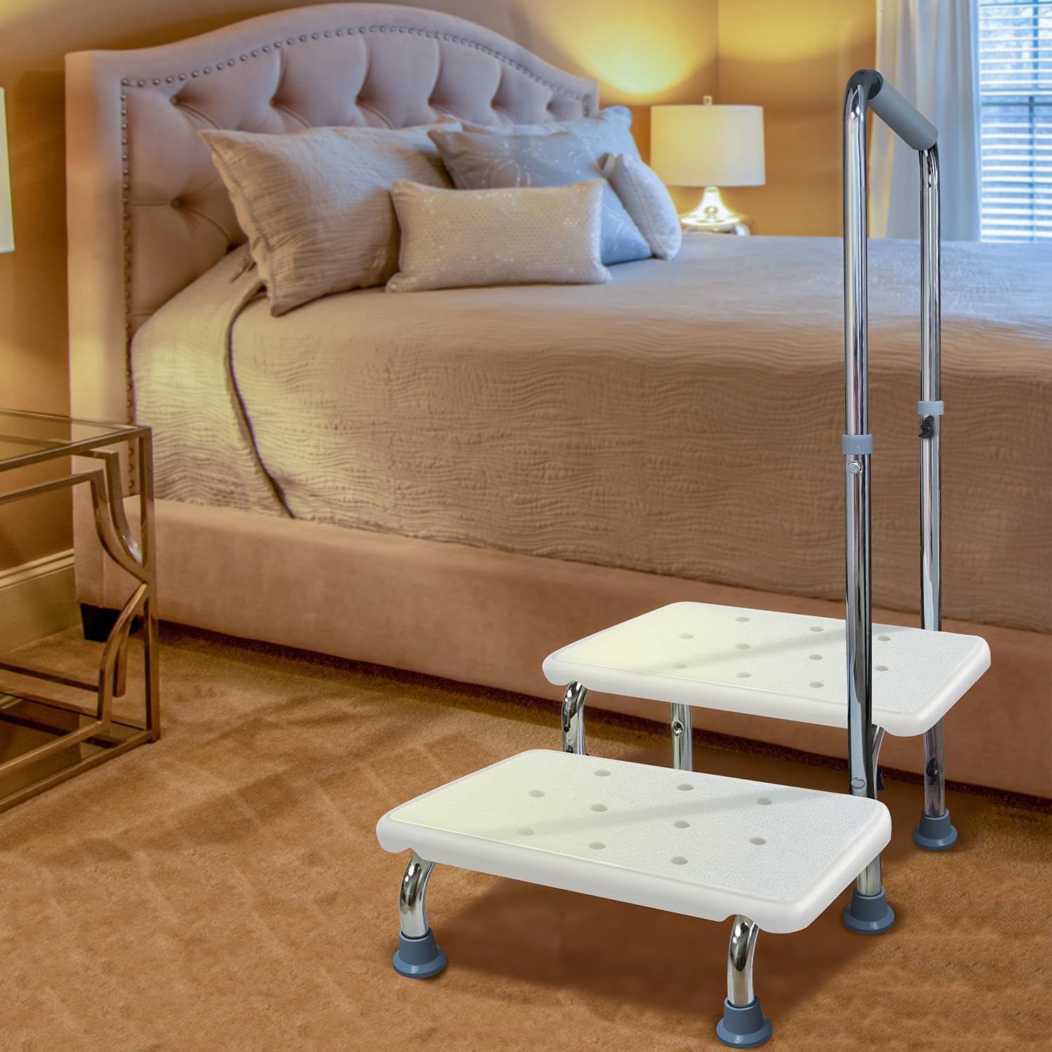 Aliseniors Step Stool with Handle and Non-Skid Platform, Heavy Duty 2 Steps