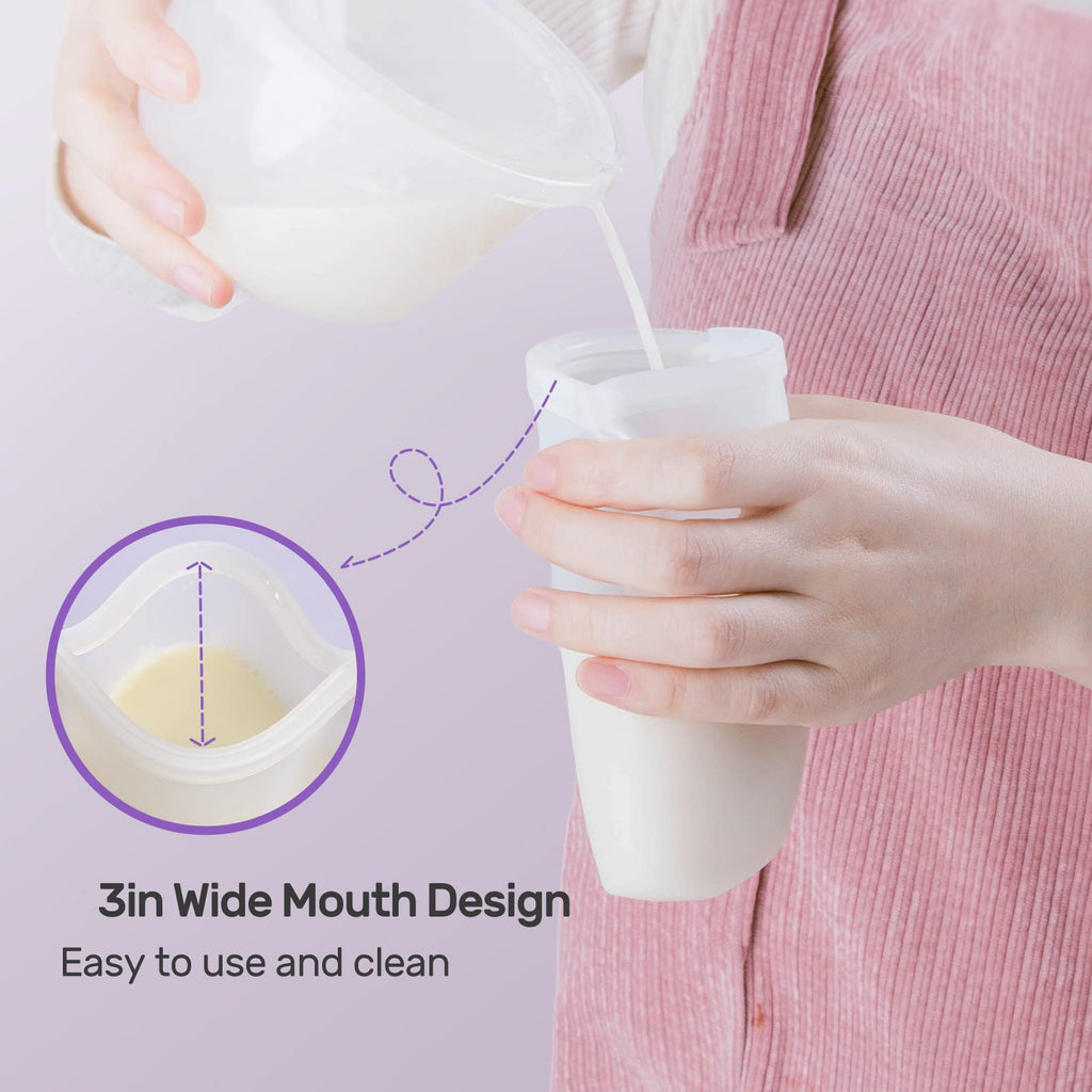 Nuliie 7 Pcs Silicone Breastmilk Storage Bags Reusable, 8oz/240ml Double