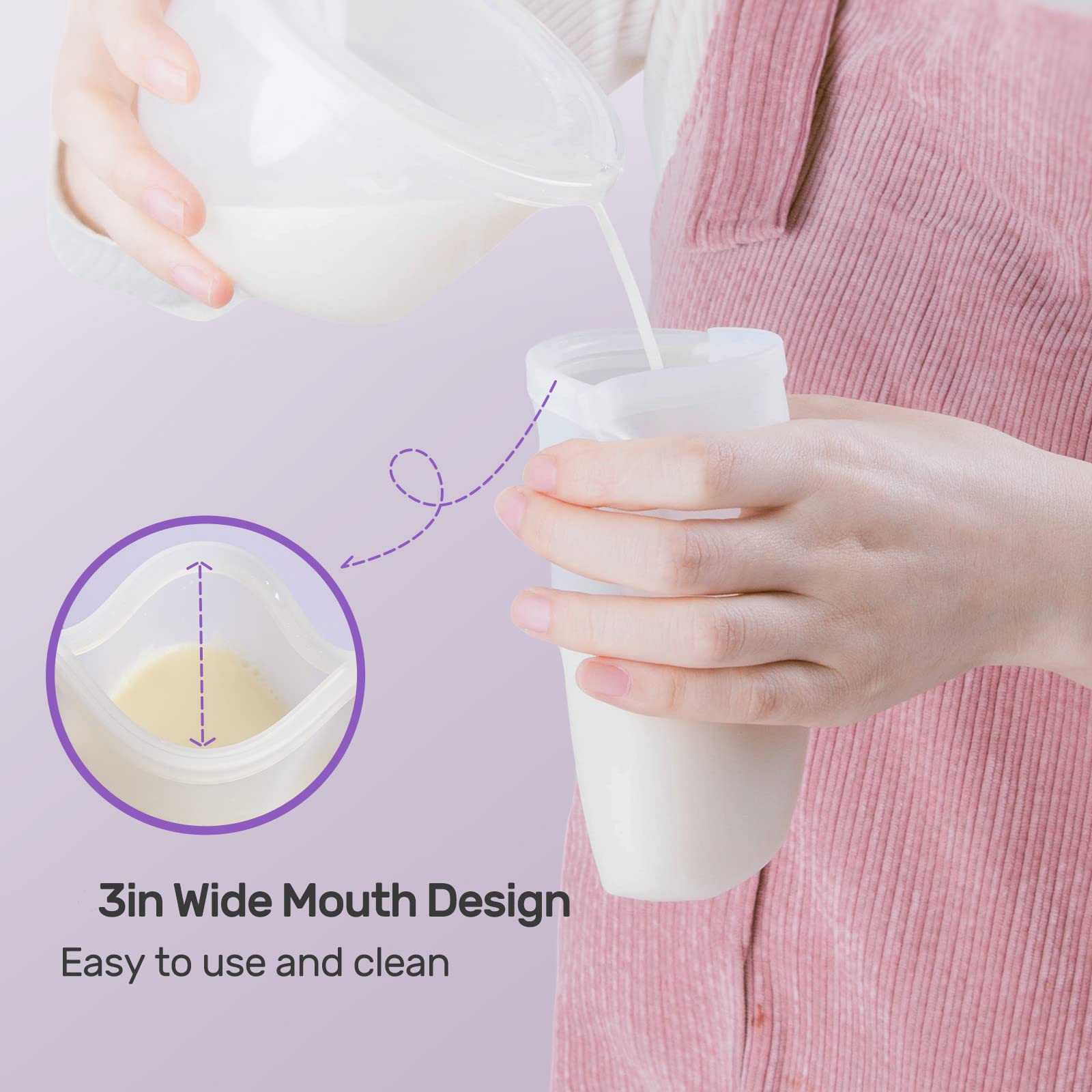 Nuliie 7 Pcs Silicone Breastmilk Storage Bags Reusable, 8oz/240ml Double