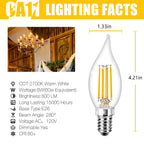 DAYBETTER E12 LED Bulb Dimmable, Chandelier Light Bulbs, Candelabra Light Bulbs