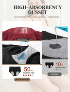 3 Pack Medium Washable Leakproof Period Underwear - Reusable Incontinence