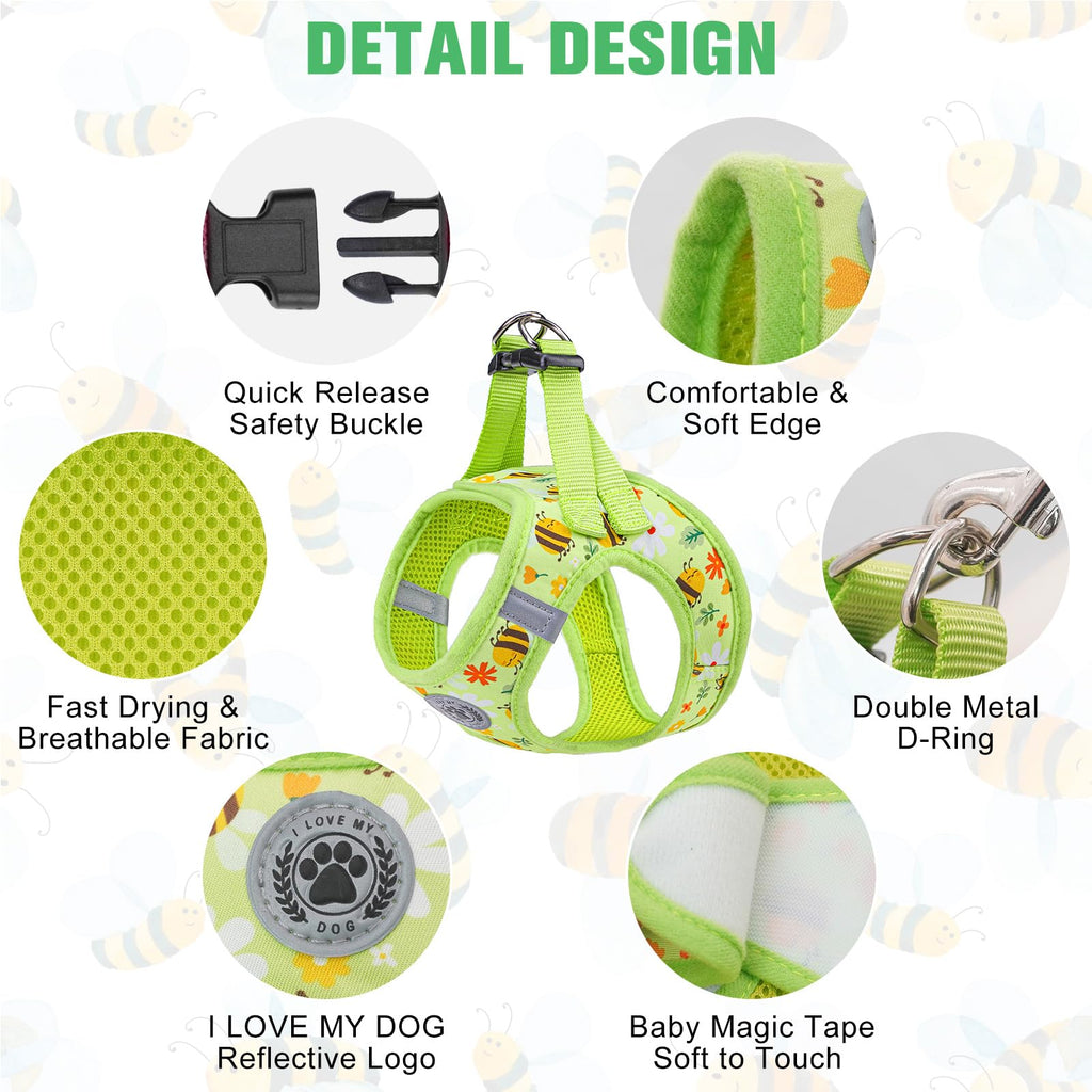 BEAUTYZOO Step in Dog Harness and Leash Set,Reflective Dog Harness No Pull No