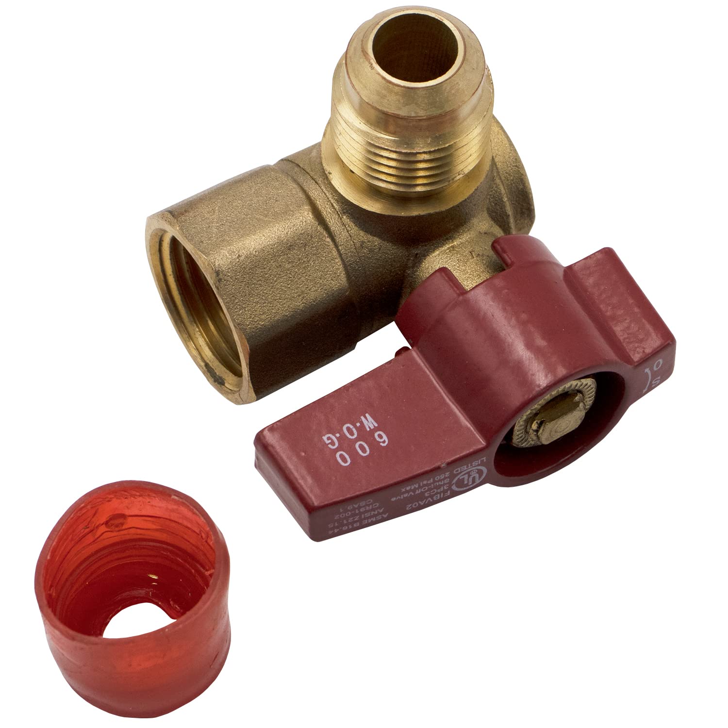 Supplying Demand 01-480G Gas Connector Shut-off Angle Valve 1/2 Inch OD Flare x 1/2 Inch FIP