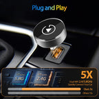 2-in-1 Wireless CarPlay Adapter for Apple iPhone & Android, Plug & Play, Auto