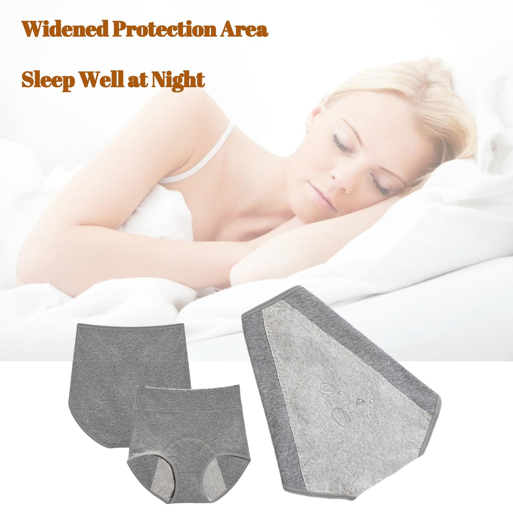 3 Pack Women's Incontinence Underwear Washable, Double Elastic High Waist Adult
