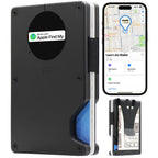 AirTag Wallet Men Slim Minimalist RFID Card Holder Black Built-in Apple Find My