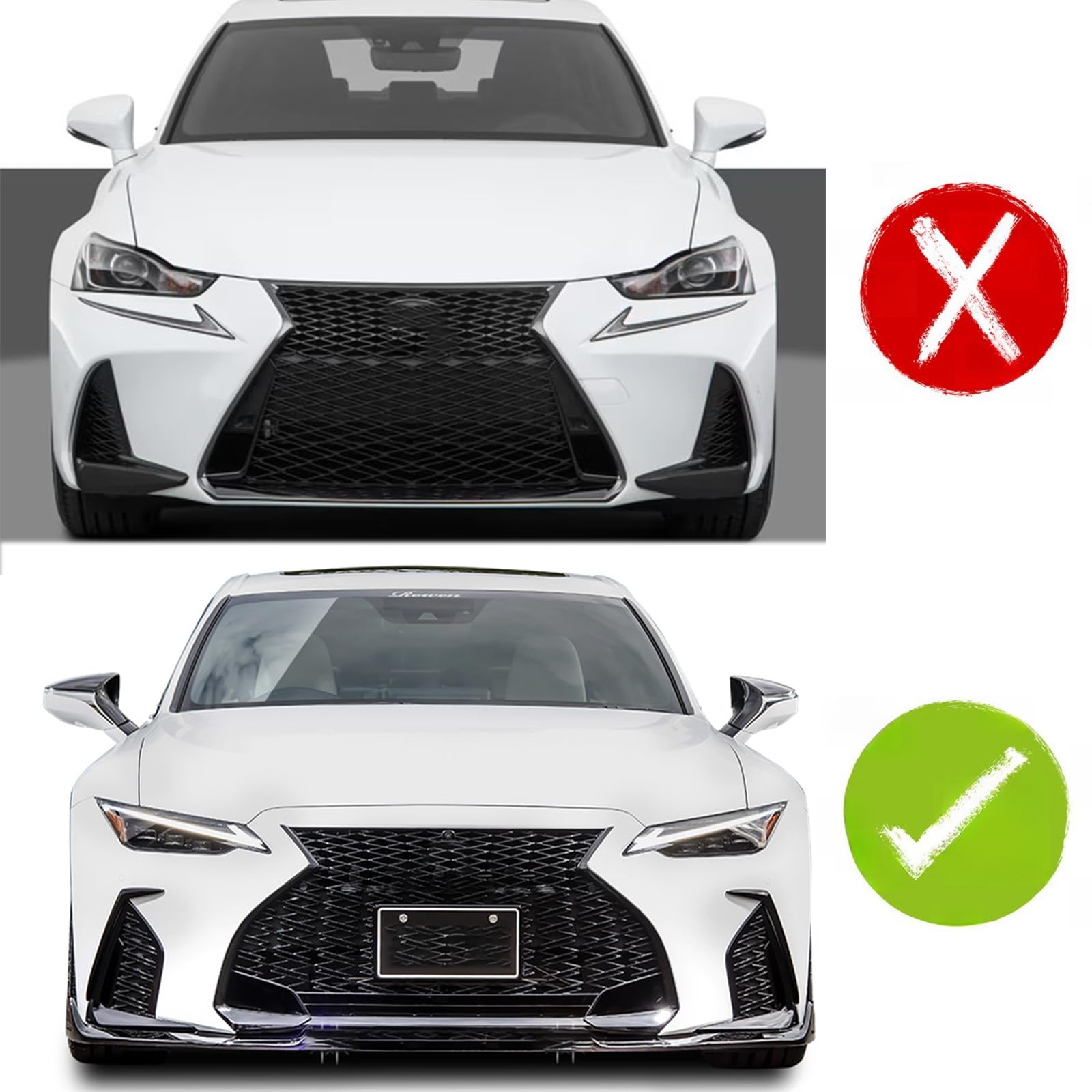 MUNALP A Pair Front Fender Side Air Flow Fender Vent Cover Trim ABS for Lexus