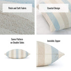 Hofdeco Beach Coastal Decorative Pillow Cover ONLY for Couch, Sofa, or Bed,