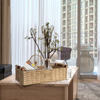 STOBSK Round Paper Rope Storage Basket with Handle, Beige, 14.5in x 6.6in x