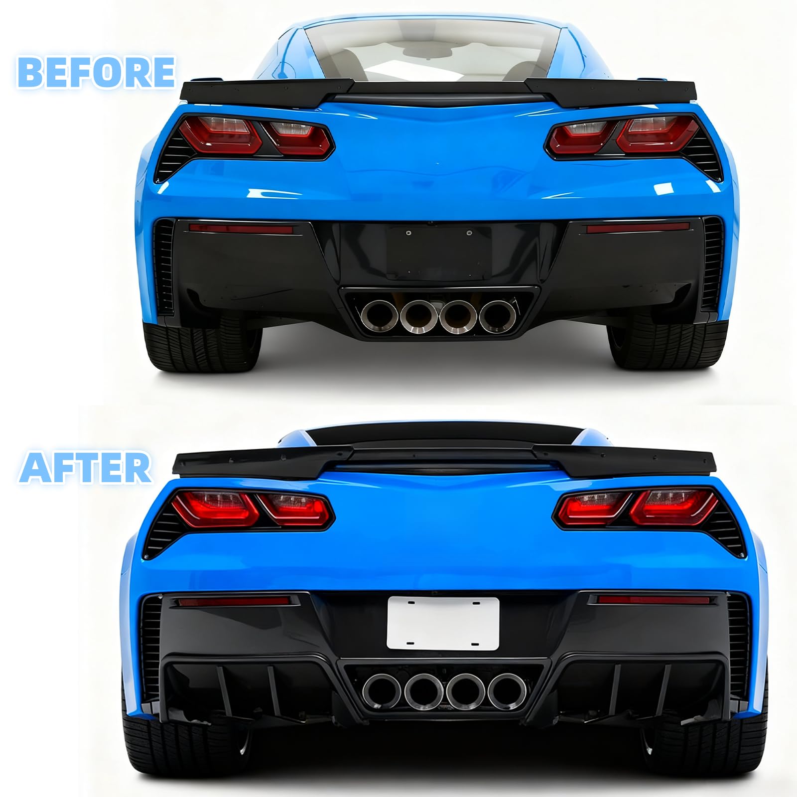 skkyoro Rear Bumper Diffuser Compatible with Chevy Corvette C7 2014-2019 All