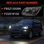 LH Chrome Bezel LED Headlight Assembly W/o LED Control Module Compatible with