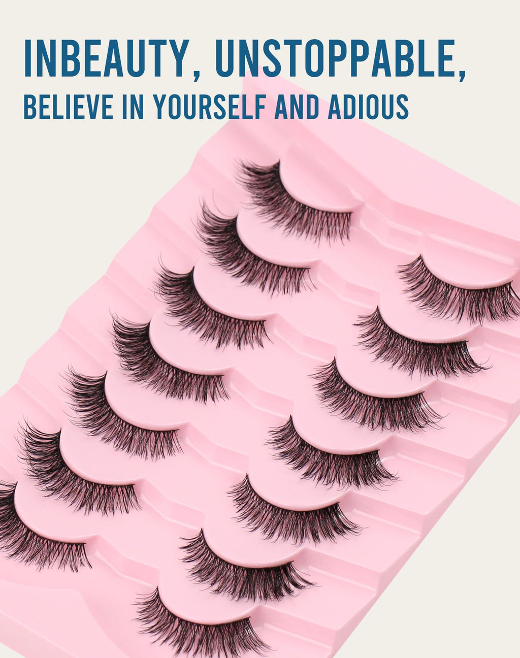 Volume Fluffy Wispy Faux Mink Lashes Natural Look Brown Eyelashes 7 Count