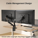 AVLT Dual Monitor Arm Desk Mount 13-43in Full Motion VESA USB Pass Through Black