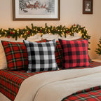 Thmyo 16x16inch  4-Pack Buffalo Check Plaid Throw Pillow Covers Farmhouse Rustic