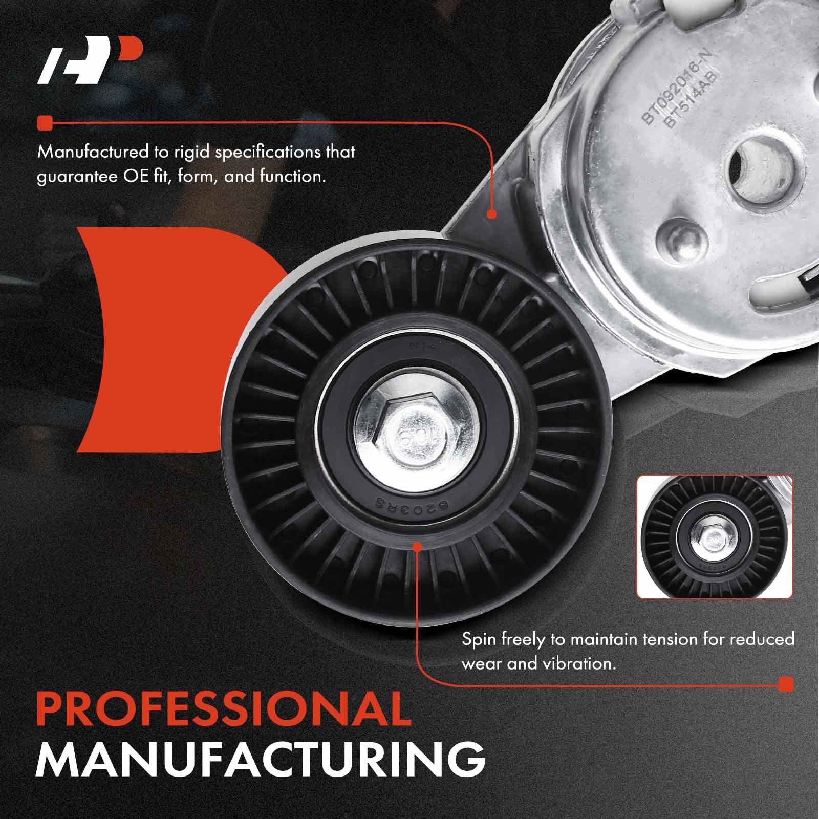 A-Premium Belt Tensioner Assembly with Pulley Compatible with Chrysler Sebring