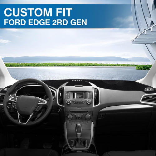 KUST Black Dashboard Cover Compatible with Ford Edge 2015-2024 Dashboard Cover