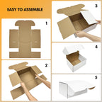 JOWLOT 12x9x6 inch Shipping Boxes Set of 15, White Corrugated Cardboard Box