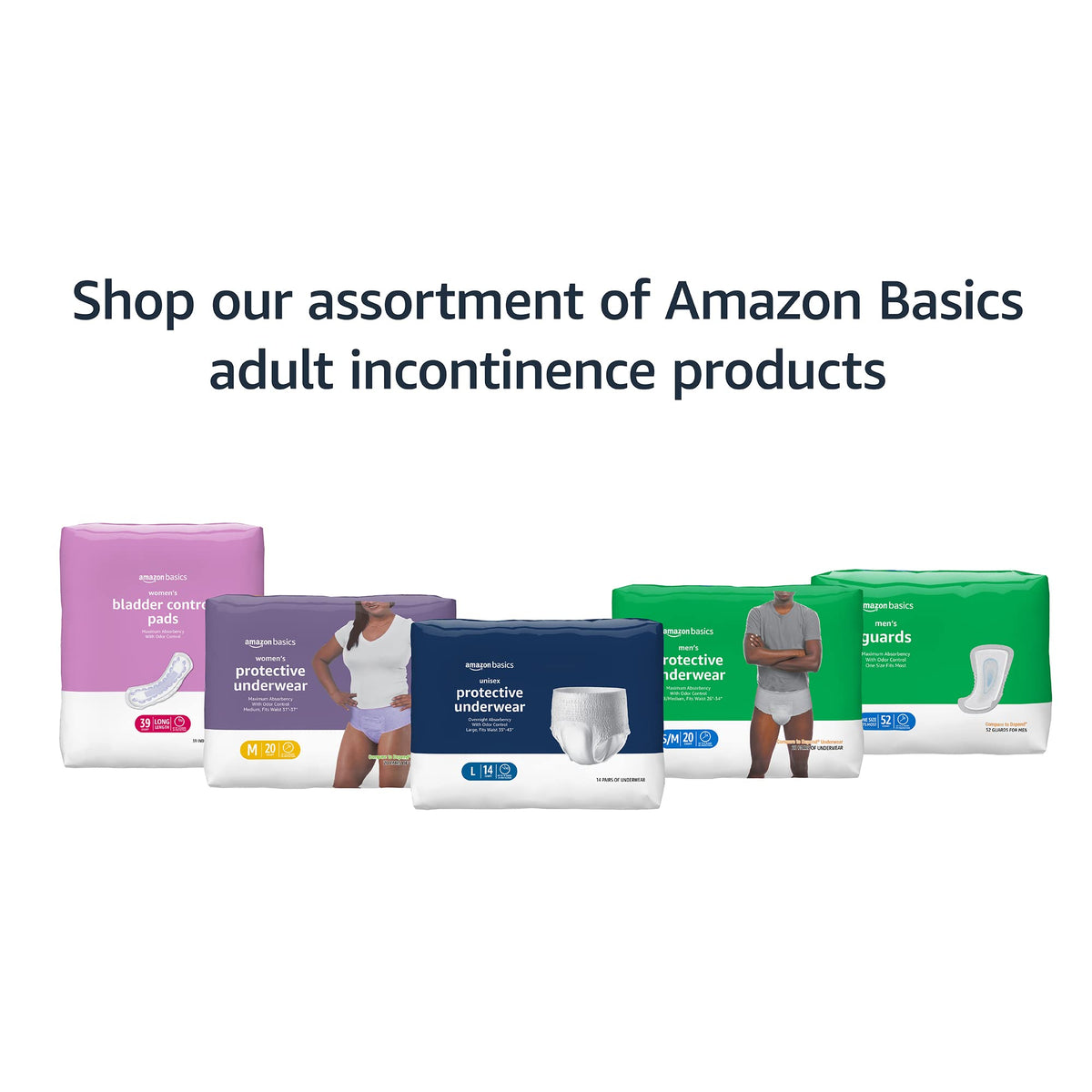 54 Count Amazon Basics Incontinence & Postpartum Underwear for Women Large 3