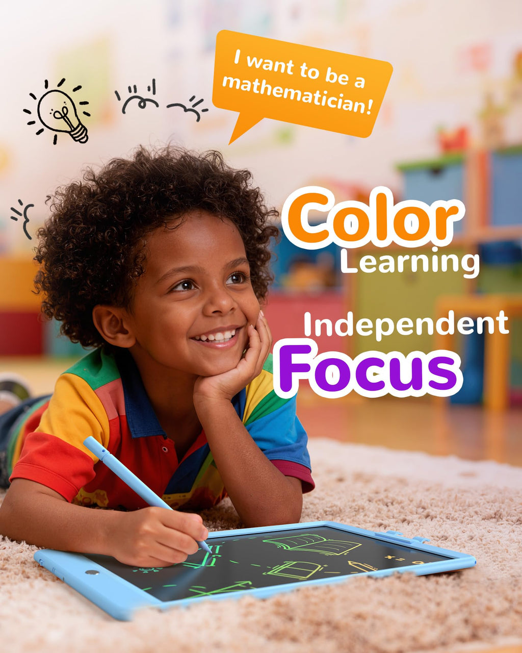 KOKODI LCD Writing Tablet, Gifts for 3 Years Old Boys and Girls，10 Inch Colorful