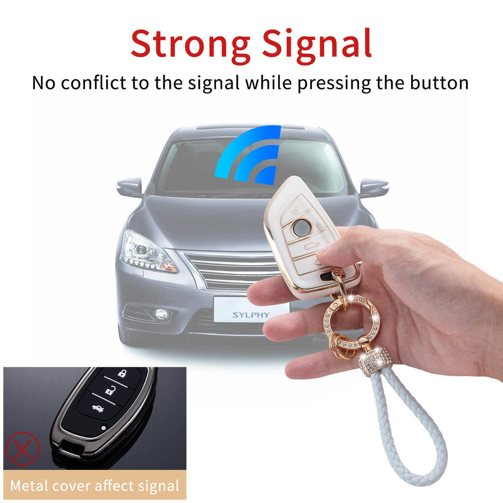 Gematay for BMW Key Fob Cover, Key Case Shell Compatible with BMW X1 X2 X3 X5 X6