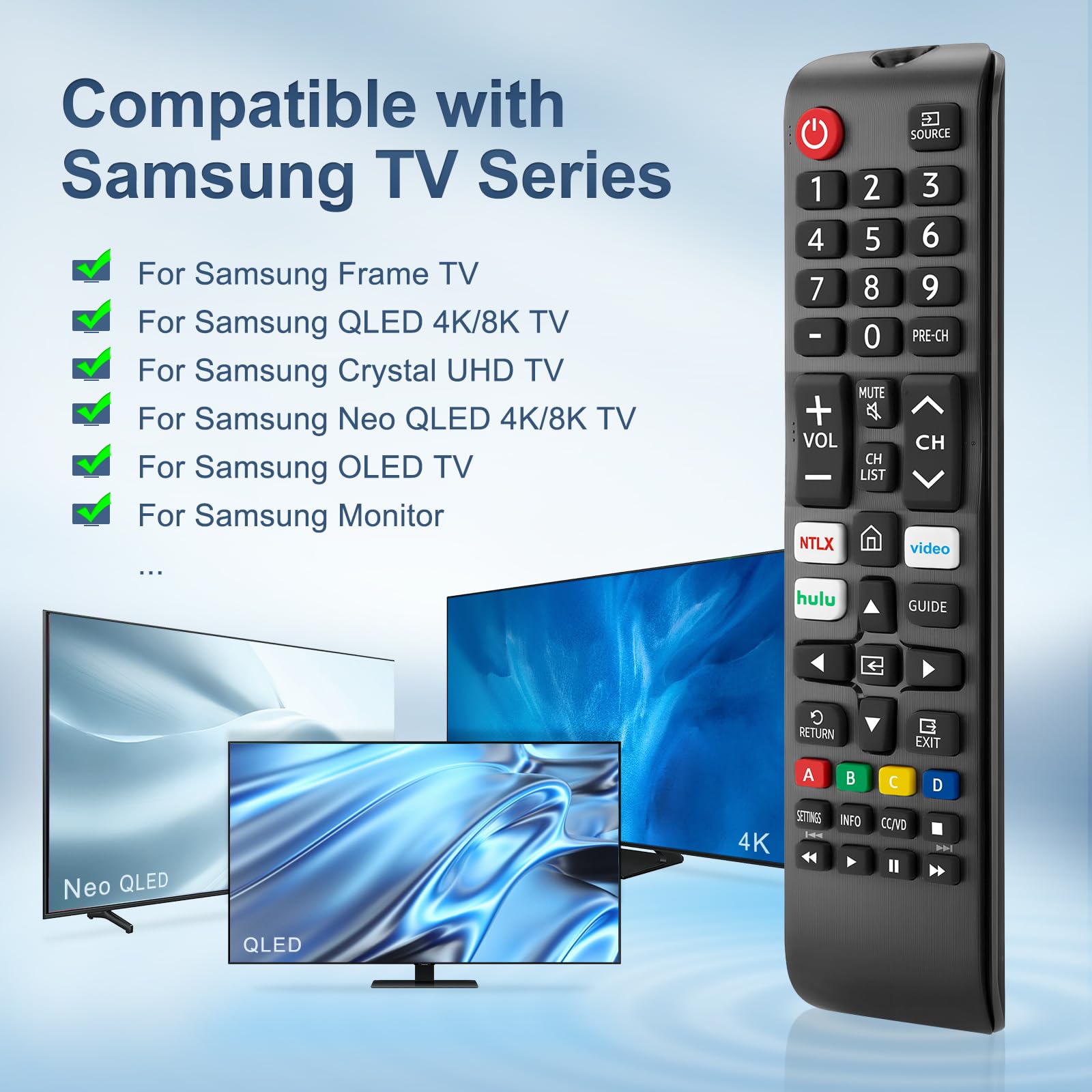【Pack of 2】 Replacement for Samsung TV Remote Control, Universal Remote for